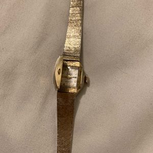 Lady Sheffield Watch Vintage Bracelet 17J Gold Tone Cuff Womens Swiss Made